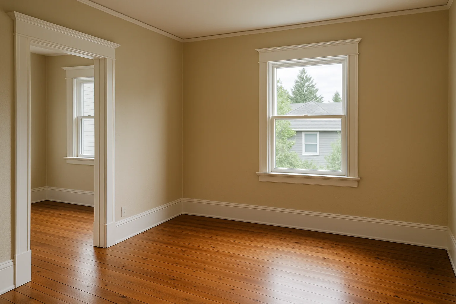 Freshly painted bright interior room in a Portland home